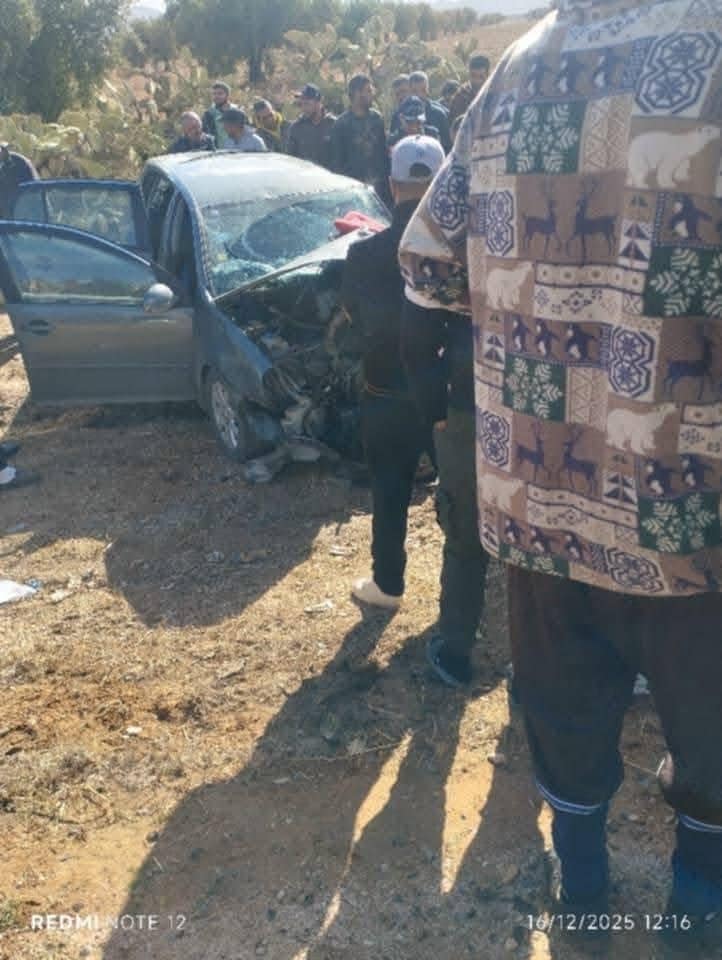 سيدي بوزيد: حادث مرور بين بئر الحفي وسيدي بوزيد يُخلّف إصابات متفاوتة الخطورة